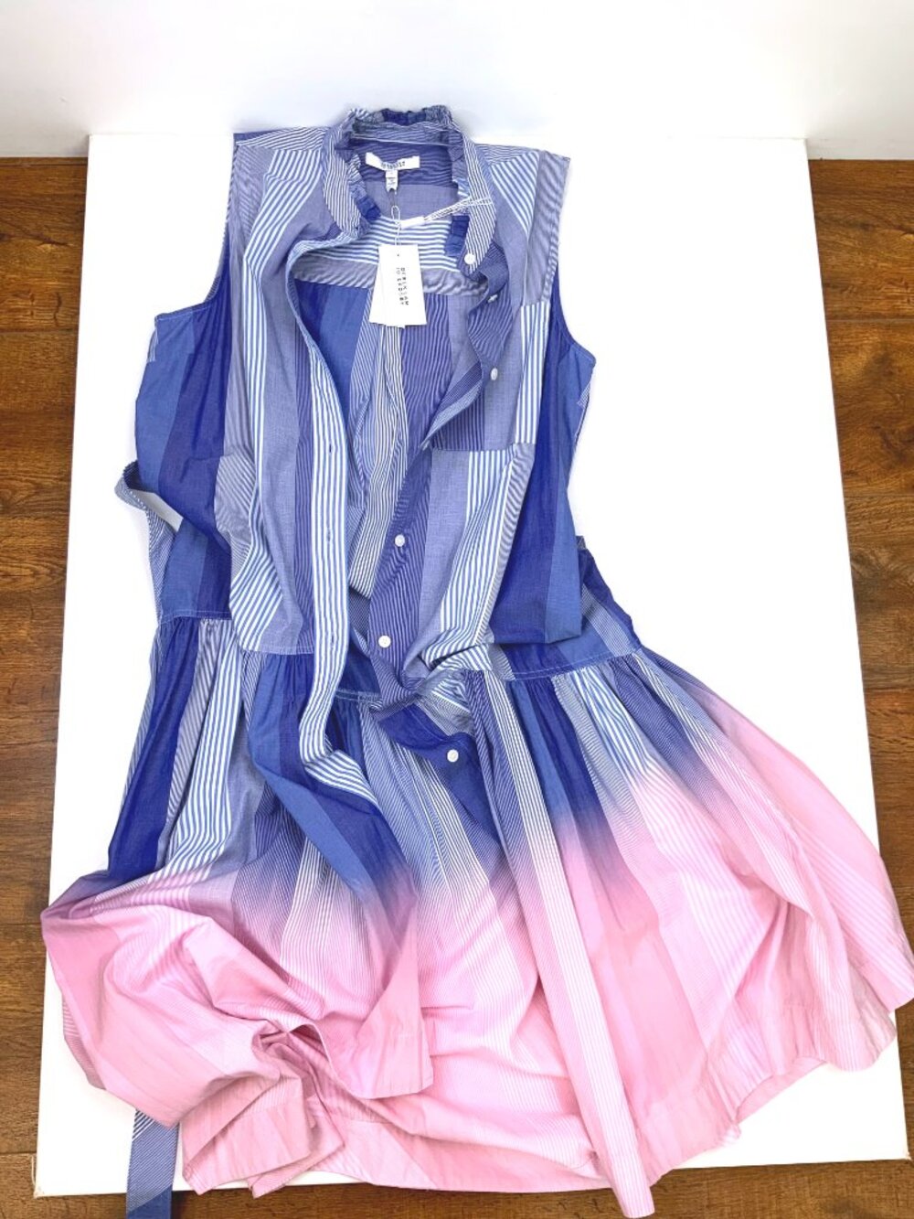Derek Lam 10 Crossby Nerioa Dip Dye Hourglass Ombré Shirt Dress Sz 6 - Picture 12 of 16